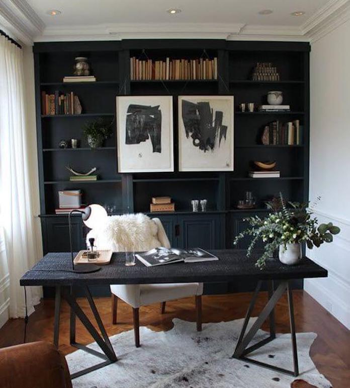 black scandinavian home office