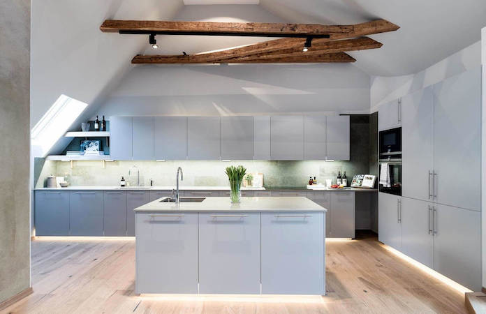 scandinavian wood attic